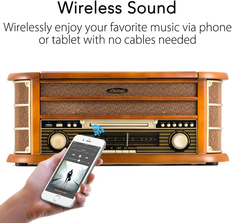 خرید گرامافون دیجیتال برند Shuman با طراحی نوستالژی