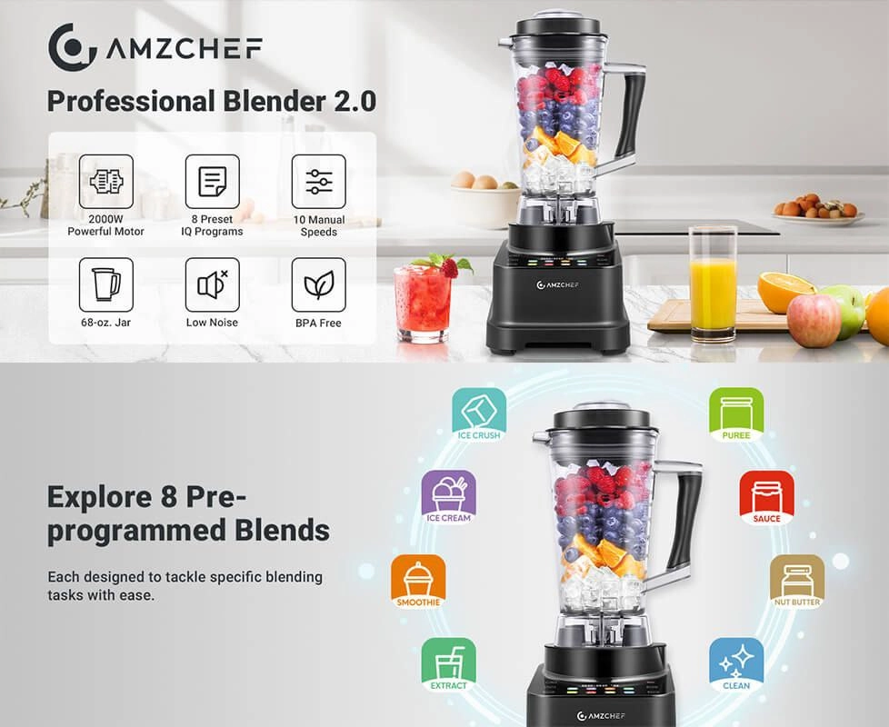 خرید مخلوط کن کوپل فلزی AMZCHEF آمازون