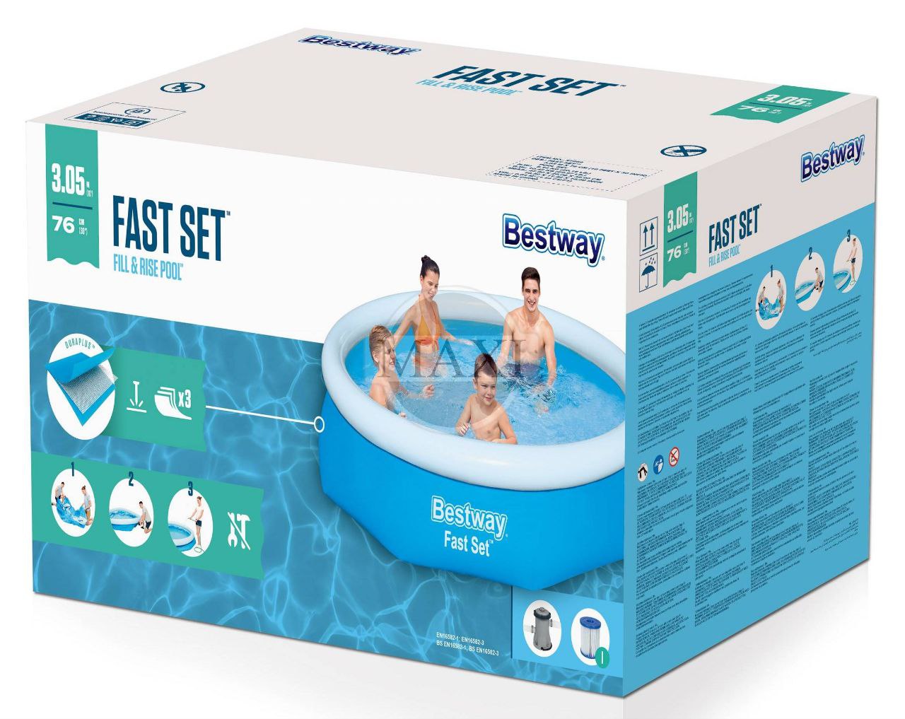 استخر بادی Bestway مدل Fast Set ظرفیت ۳۸۰۰ لیتر