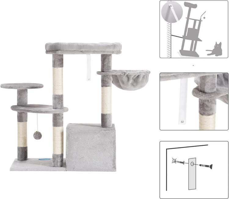 قیمت درخت گربه با طناب پنجهساب و سکوی پهن