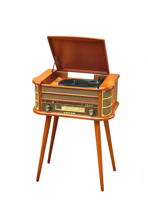 رادیو نوستالژی ۱۰ کاره با بدنه چوبی