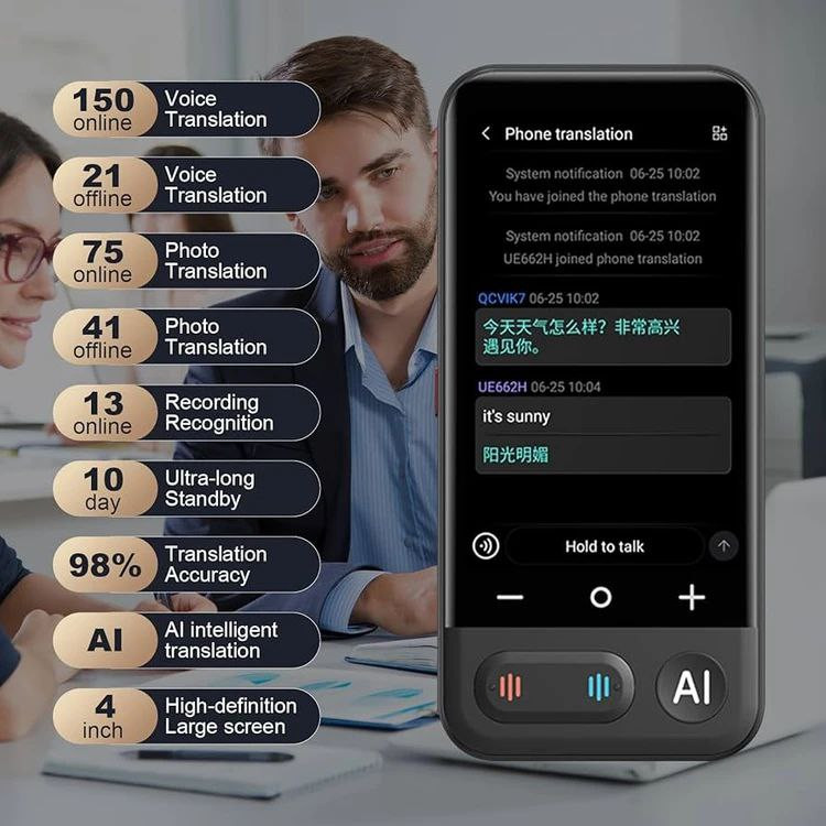 نحوه نمایش ترجمههای زنده روی صفحه نمایش HD مترجم هوش مصنوعی Z16
