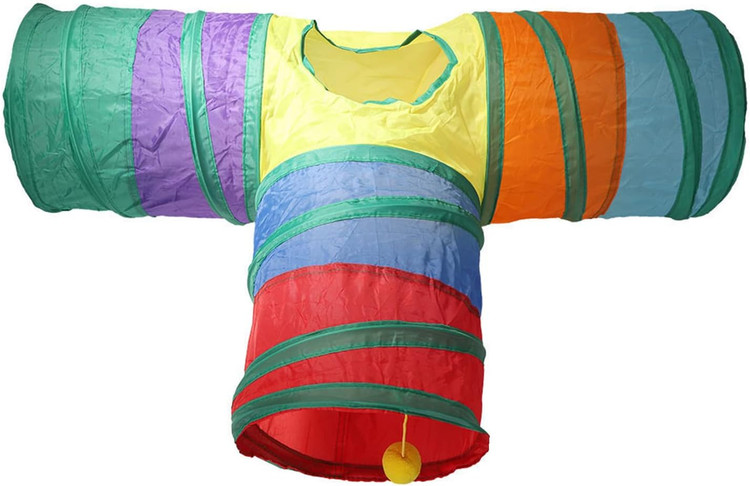 تونل بازی سه راهی گربه مدل تاشو و رنگین کمانی آی بای