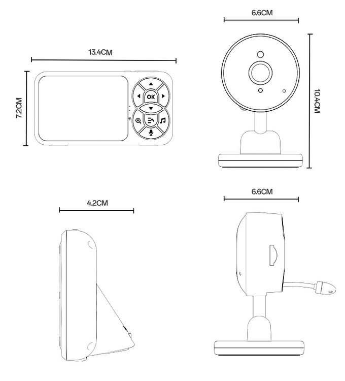 مانیتور ۳.۵ اینچی بی سیم یسیدو برای کنترل نوزاد از راه دور