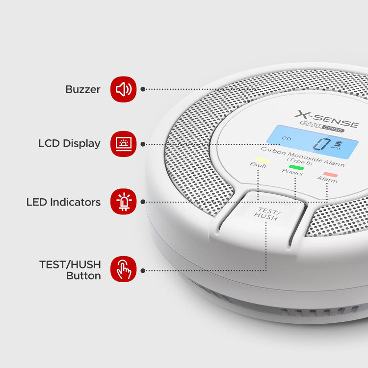 خرید هشداردهنده گاز مونوکسید کربن باتری خور