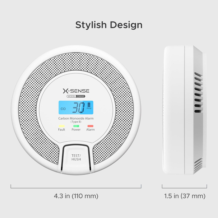 X-Sense CO03D Carbon Monoxide Detector digital display