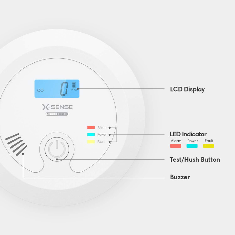 خرید سنسور تشخیص گاز مونوکسید کربن با باتری ۹ ولت