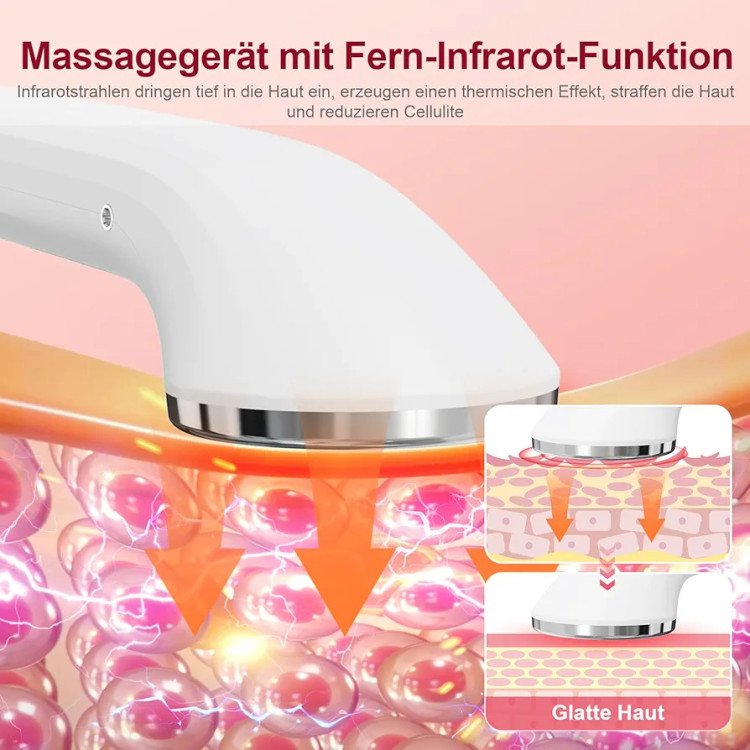 نمای نزدیک از صفحه ماساژور فرم دهی بدن هنگام پخش امواج