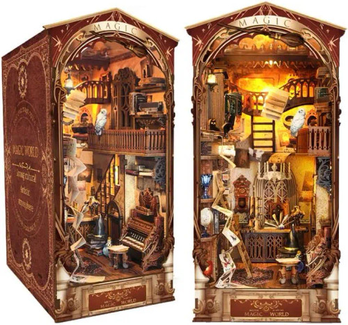 کیت مینیاتوری Book Nook جادویی SQ-14 با نورپردازی LED برای دکور قفسه کتاب