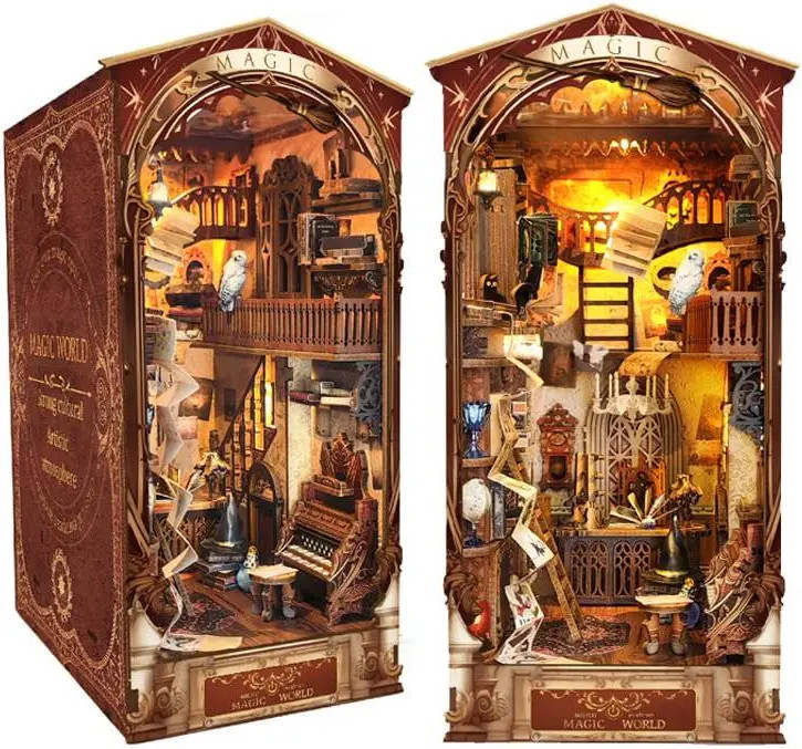 کیت مینیاتوری Book Nook جادویی SQ-14 با نورپردازی LED برای دکور قفسه کتاب