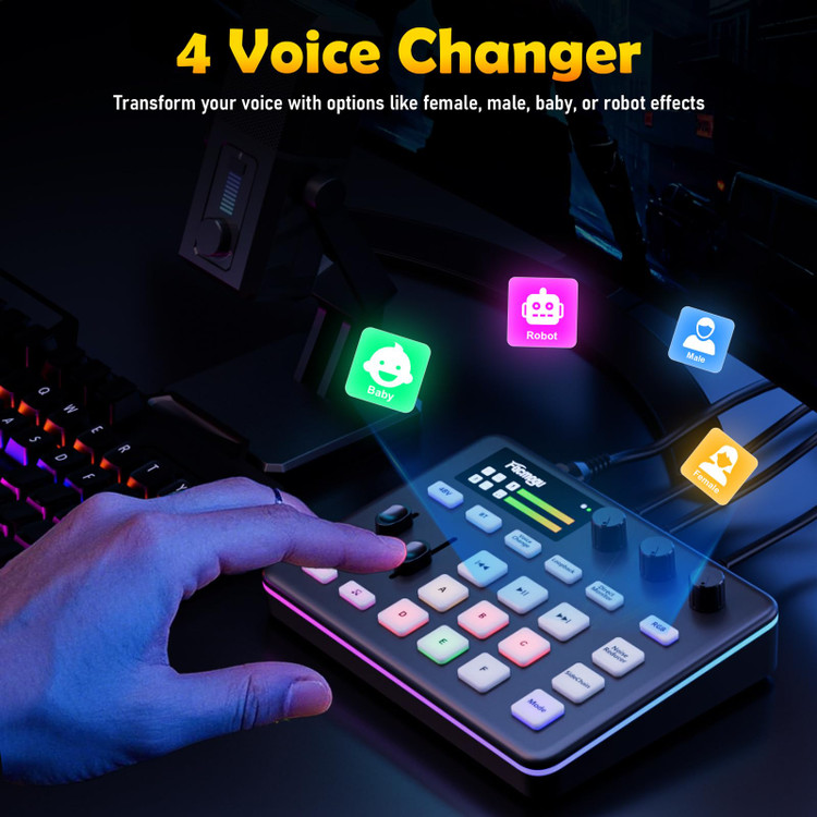 میکسر صوتی استریم با افکتهای Voice Changer و Noise Reduction