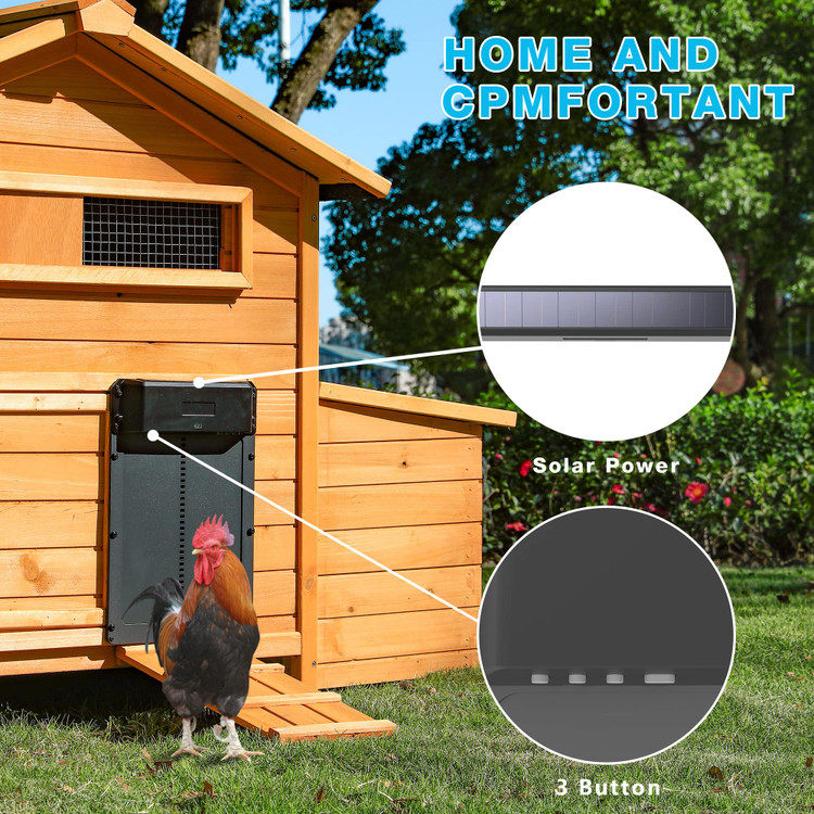 درب هوشمند مرغداری Fuzzy Bird با بدنه آلومینیومی ضدزنگ