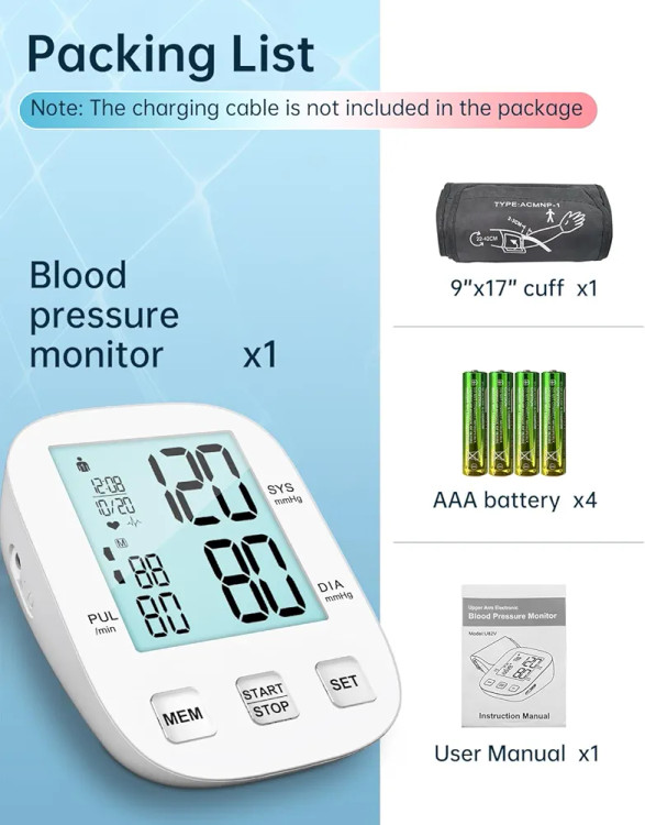 فشارسنج دیجیتال بازویی HOLFENRY U80B با صفحه LCD بزرگ و نور پسزمینه
