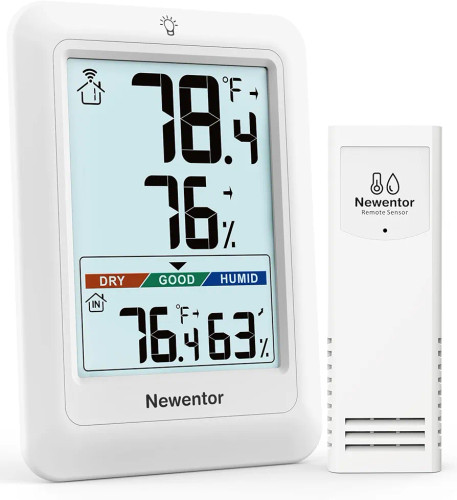 دماسنج دیجیتال با نمایشگر دما و رطوبت داخلی و خارجی