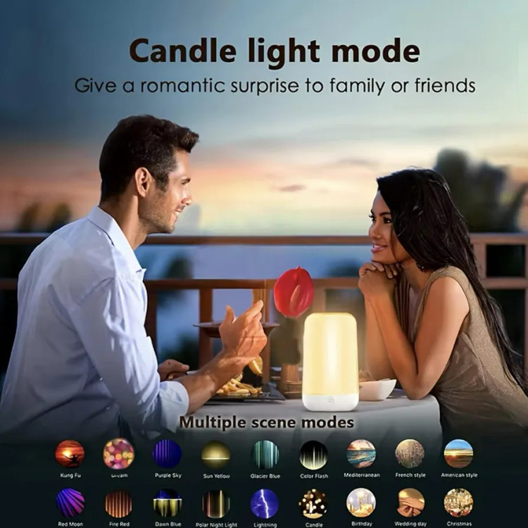 طراحی باریک و مدرن لایت بار دکوراتیو روی میز عاشقانه