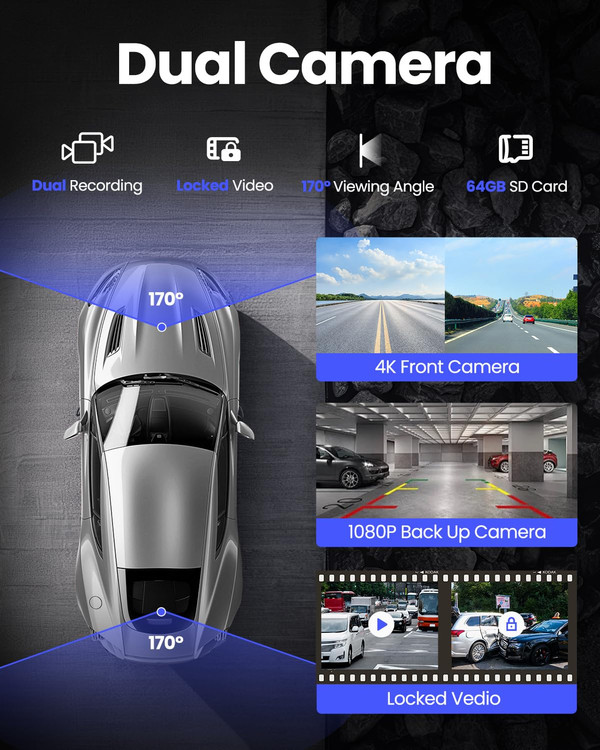 لنز دوربین دنده عقب 1080p متصل به سیستم هوشمند خودرو.