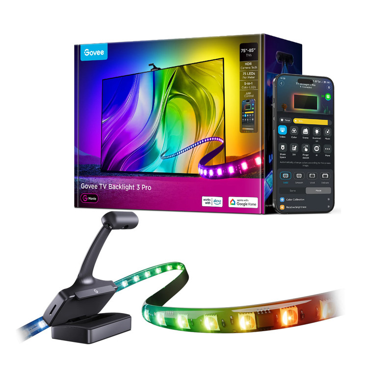 ریسه نور هوشمند پشت تلویزیون گووی مدل HR2A81 با افکت رنگی