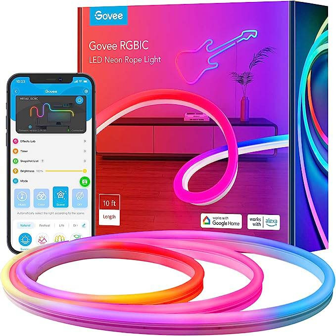 ریسه هوشمند نئون فلکسی 3 متری Govee RGBIC LED Neon Rope Lights H61A0