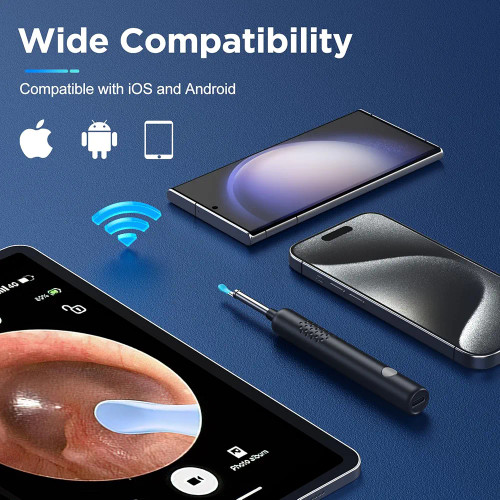 دستگاه پاکسازی گوش Rejauvan X3 Pro Black بی سیم با دوربین HD