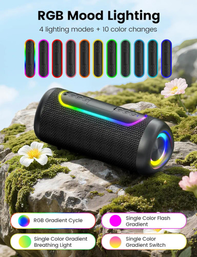 اسپیکر بلوتوثی SBS-101 ضد آب IPX5 با نور RGB و بلوتوث 5.3