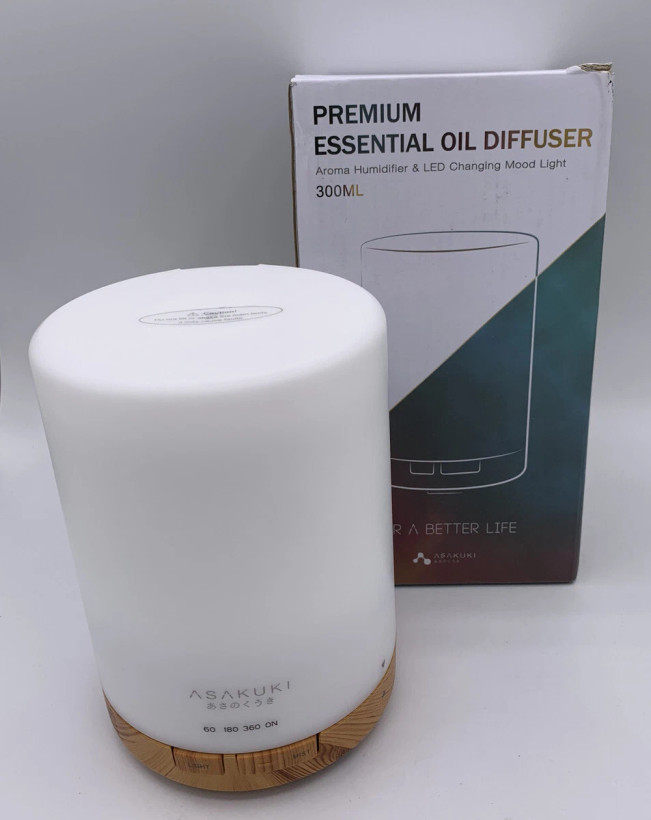 دستگاه بخور سرد و دیفیوزر اسانس ASAKUKI 300ML با نور RGB