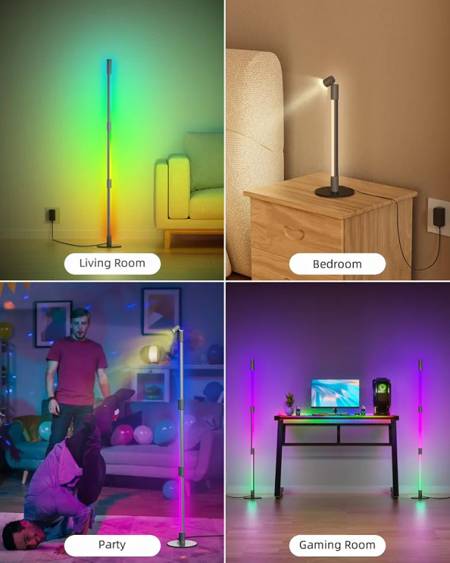 چراغ ایستاده RGB هوشمند DBCMEW با کنترل اپلیکیشن و همگامسازی با موسیقی