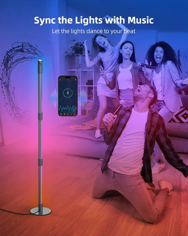 چراغ ایستاده RGB هوشمند DBCMEW با کنترل اپلیکیشن و همگامسازی با موسیقی