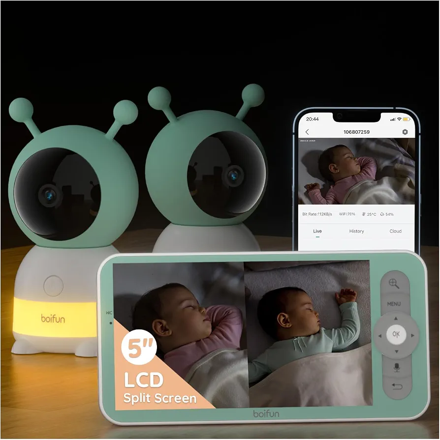 دوربین و مانیتور امنیتی کودک BOIFUN مدل Baby 6T