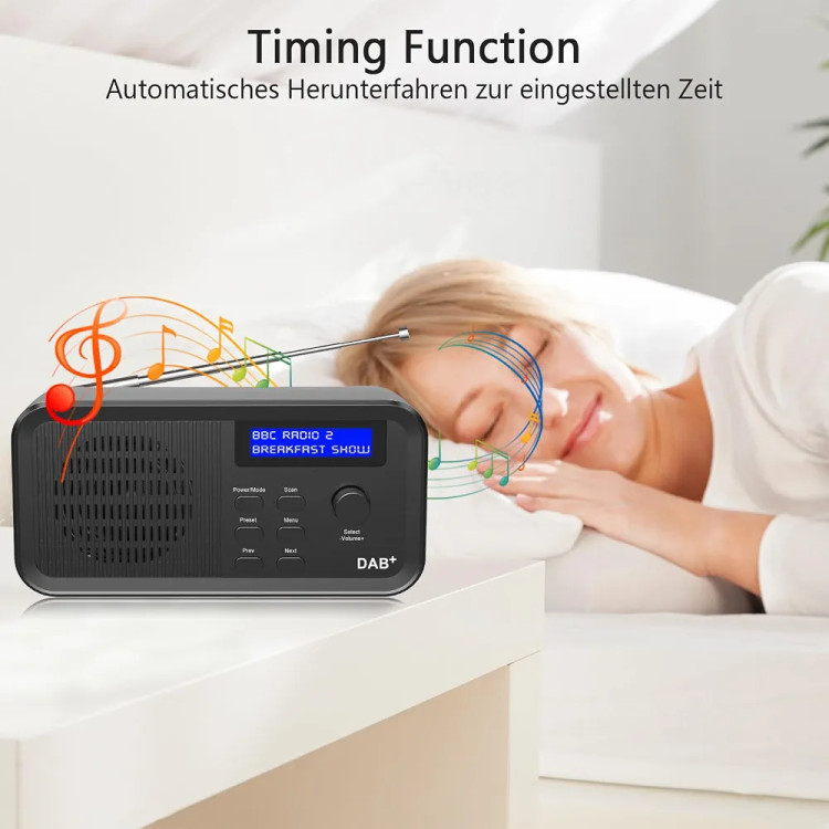 رادیو دیجیتال DAB+ FM با اسپیکر داخلی و باتری ۲۵۰۰ میلیآمپرساعت