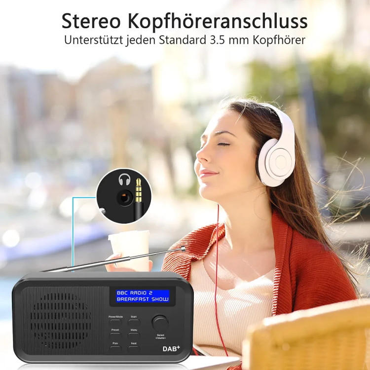 رادیو دیجیتال DAB+ FM با اسپیکر داخلی و باتری ۲۵۰۰ میلیآمپرساعت