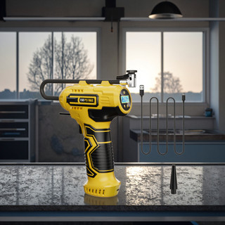کمپرسور باد تایر خودرو شارژی Wolf XM8003 با نمایشگر دیجیتال و چراغ اضطراری