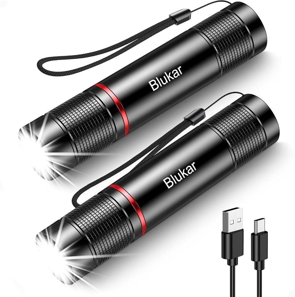 پک دو عددی چراغ قوه شارژی Blukar K9130 با زوم و ۴ حالت نوردهی