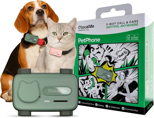 ردیاب هوشمند حیوانات GlocalMe PetPhone با تماس صوتی دوطرفه و ردیابی GPS
