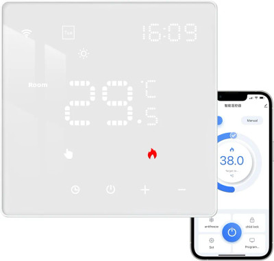 ترموستات هوشمند گرمایش از کف AVATTO - کنترل WiFi و برنامه‌ریزی هفتگی