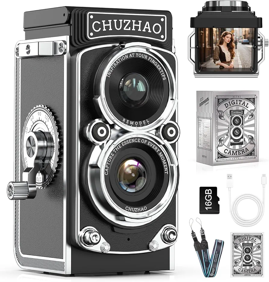 دوربین دیجیتال رترو CHUZHAO مدل M1-AT052B - طراحی کلاسیک TLR