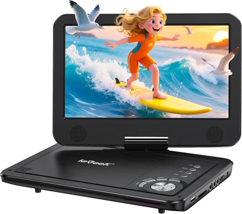 پخشکننده DVD قابل حمل ieGeek با صفحه ۱۰.۵ اینچ HD و باتری ۵ ساعته