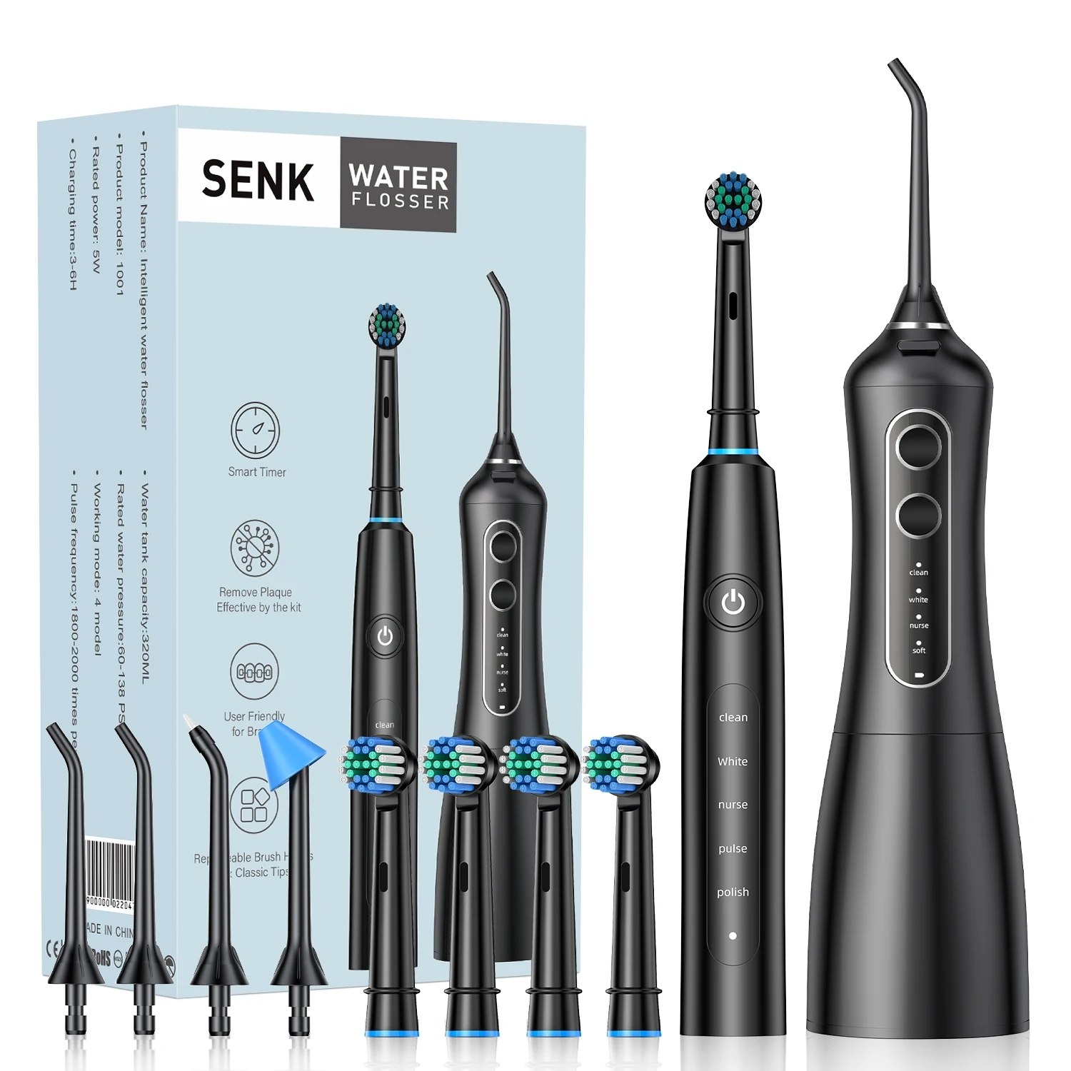ست مسواک برقی و واترجت SENK Intelligent 2-in-1 با ۸ سری
