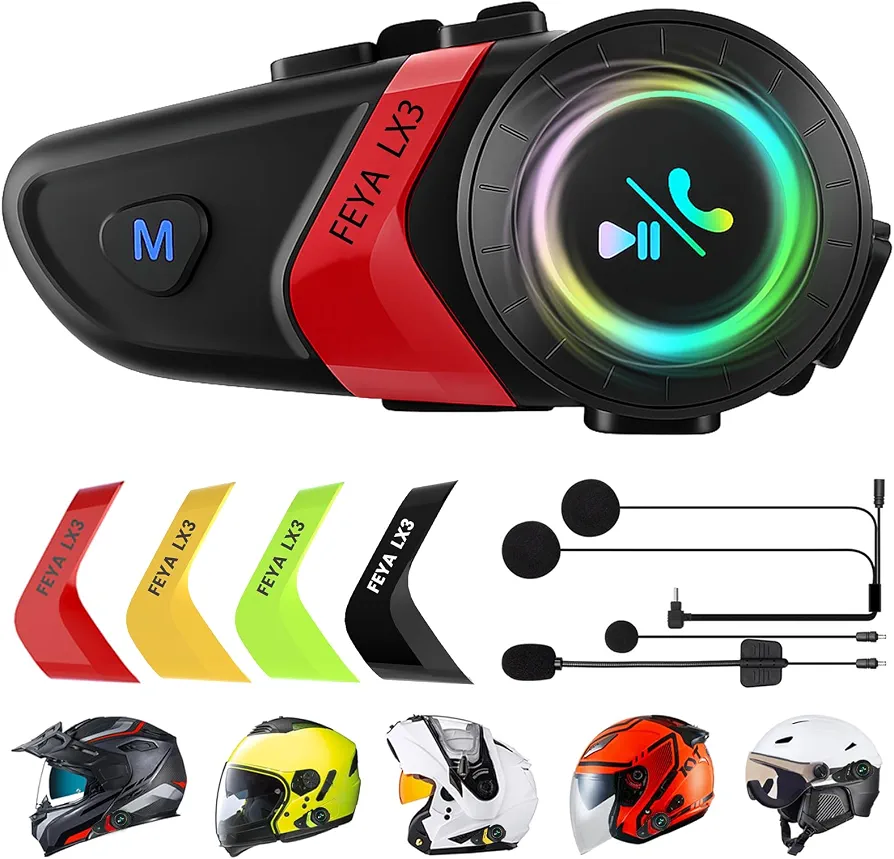 هدست بلوتوث موتورسیکلت FEYA LX3 با باتری ۵۵ ساعته و حذف نویز هوشمند