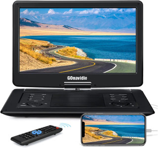 پخشکننده DVD قابل حمل GOnavidio با صفحه ۱۶ اینچی و باتری داخلی