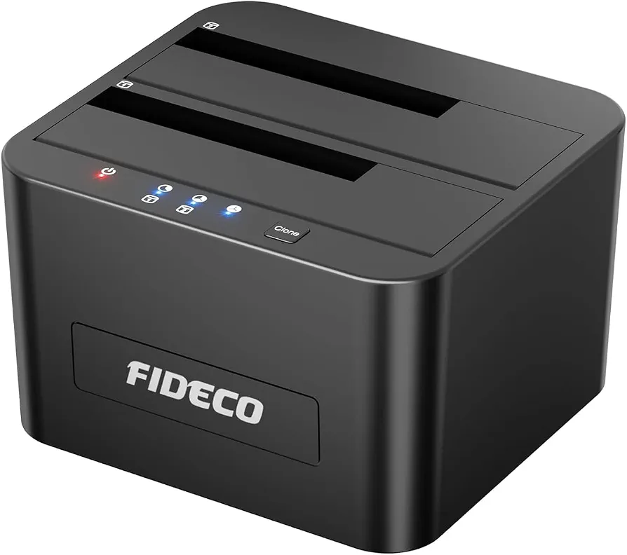 داک دوبل هارد دیسک FIDECO با قابلیت کلون آفلاین و USB 3.0