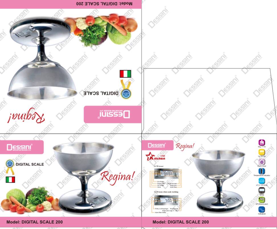ترازوی آشپزخانه دیجیتال دسینی DIGITAL SCALE 200 با کاسه استیل ۵ کیلوگرم