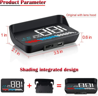 هدآپ دیسپلی خودرو HUD M7 New با نمایشگر ۳.۵ اینچی و پشتیبانی از OBD2 و GPS