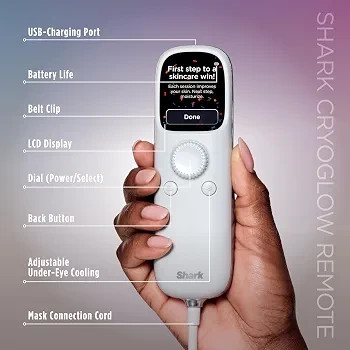 ماسک نوردرمانی LED صورت شارک CryoGlow مدل FW312 با خنککننده زیر چشم