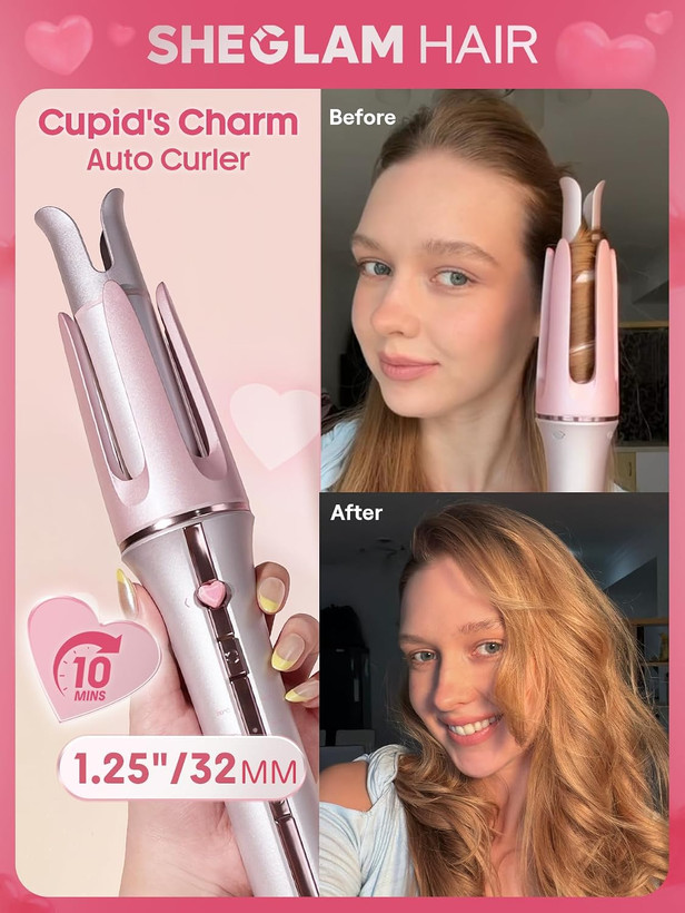 اتو مو چرخان خودکار SHEGLAM Cupid's Charm 32mm اورجینال