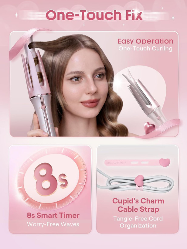 اتو مو چرخان خودکار SHEGLAM Cupid's Charm 32mm اورجینال