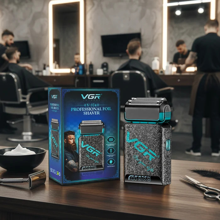 ماشین اصلاح فویلی حرفهای VGR V-374 با تیغههای انعطافپذیر برای صورت و سر