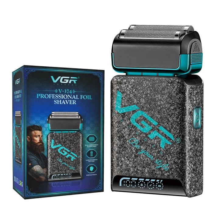 ماشین اصلاح فویلی حرفهای VGR V-374 با تیغههای انعطافپذیر برای صورت و سر