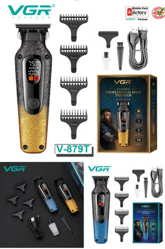 ماشین اصلاح و خط زن حرفهای VGR V-879T با موتور ۷۵۰۰ دور و باتری ۱۵۰۰ میلیآمپر