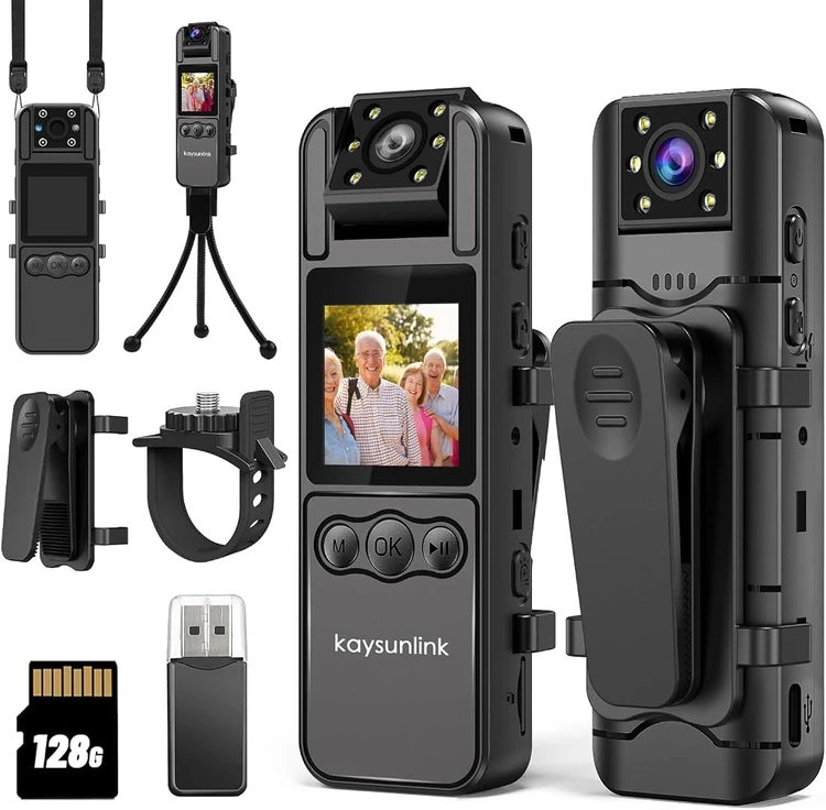 دوربین بدنی Kaysunlink H82 با حافظه 128GB و فیلمبرداری Full HD