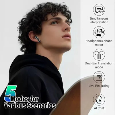 هدفون بیسیم مترجم هوش مصنوعی Kicoeon با ۱۴۴ زبان و ۴۸ ساعت باتری